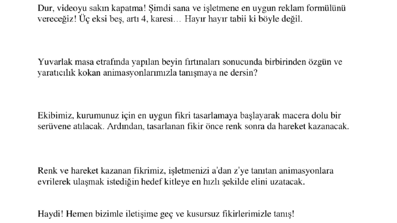 Animasyon Metni