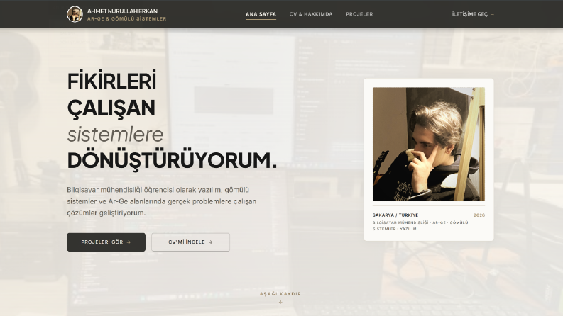 Kişisel CV ve Portfolyo Sitesi
