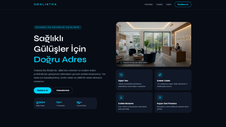 Diş Kliniği İçin Modern ve Responsive Web Sitesi