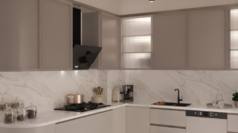 KÜÇÜK MUTFAK TASARIMI/3D RENDER