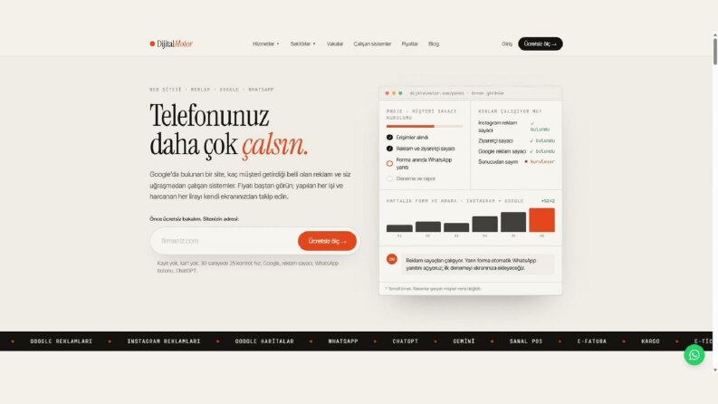 Hizmet Stüdyosu - Hızlı Açılan Kurumsal Web Sitesi