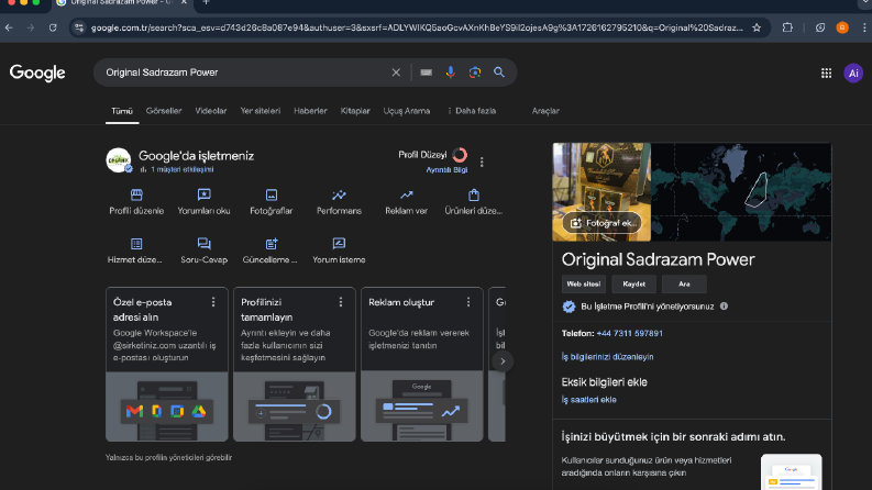 Original Sadrazam Power - Google Maps Kaydı