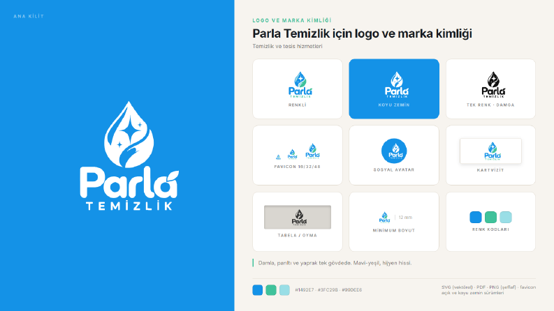 Parla Temizlik için logo ve marka kimliği
