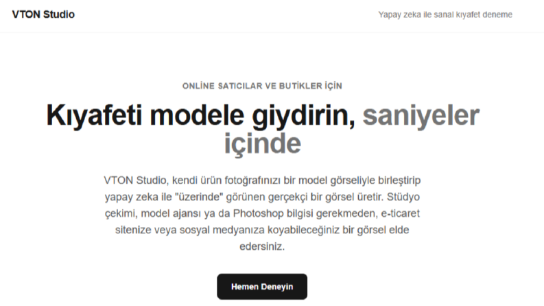 Kıyafeti modele giydirin, saniyeler içinde