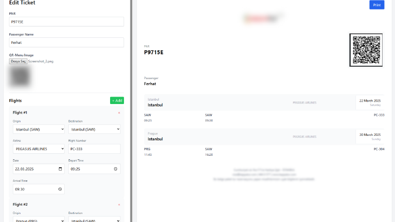 Reactjs ile dinamik şablon düzenleme ve yazdırma