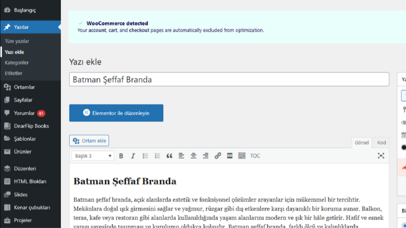  Branda Firması İçin Wordpress Veri Girişi