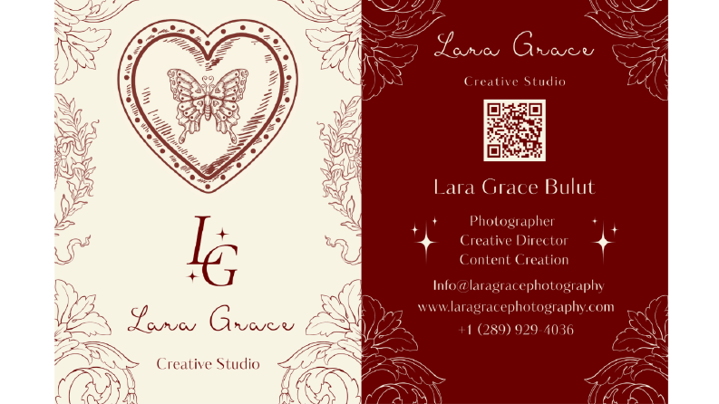 Lara Grace Creative Studio Karvizit ve Hediye Kartı Tasarımı