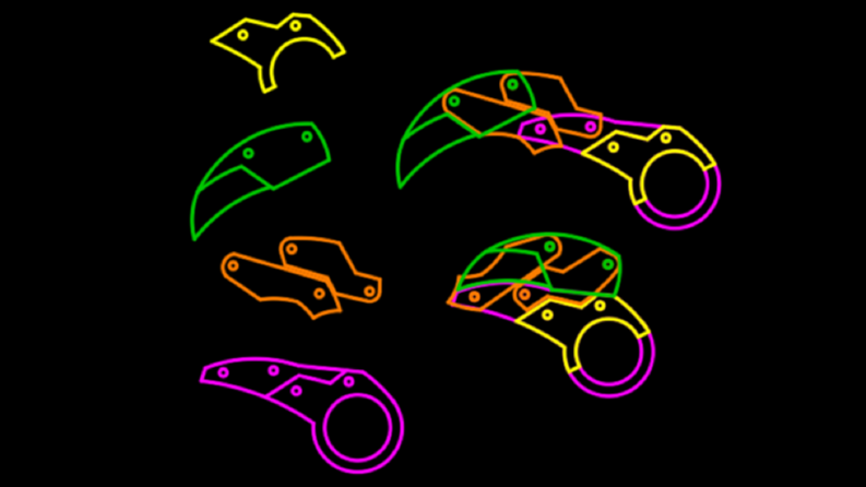 Lazer Kesime Hazır Karambit Bıçağı Tasarımı