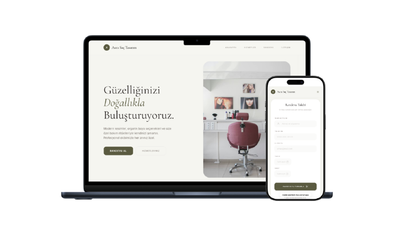 Modern ve Minimalist Tasarımlı Kuaför Randevu Uygulaması Gel