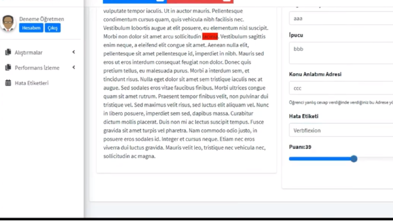 Yazım Denetimi - Öğrenci Alıştırma Platformu