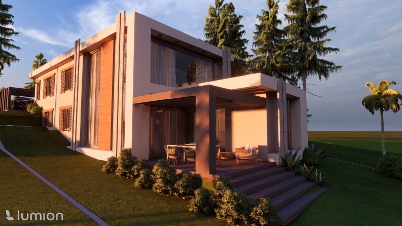 Eğimli Araziye Modern Villa Tasarımı