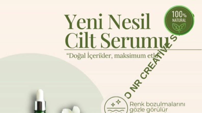 Minimal & Modern Ürün Tanıtım Tasarımı – Cilt Serumu