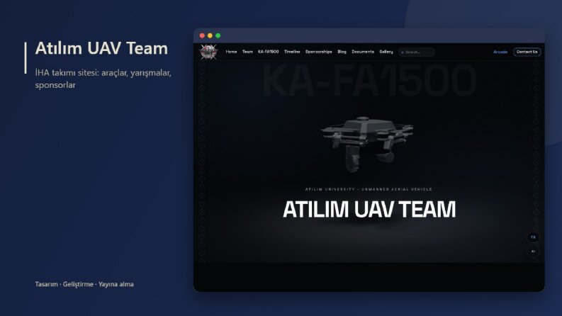 Atılım UAV: Framer ile İHA takımı web sitesi
