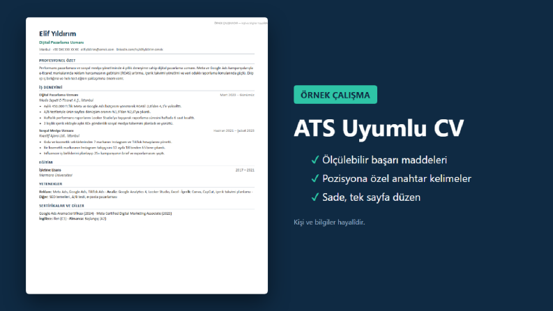 Örnek Çalışma - ATS Uyumlu CV (Dijital Pazarlama)