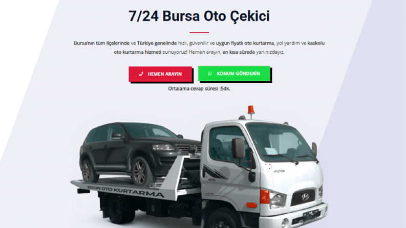 Oto Kurtarma Web Sitesi Tasarımı