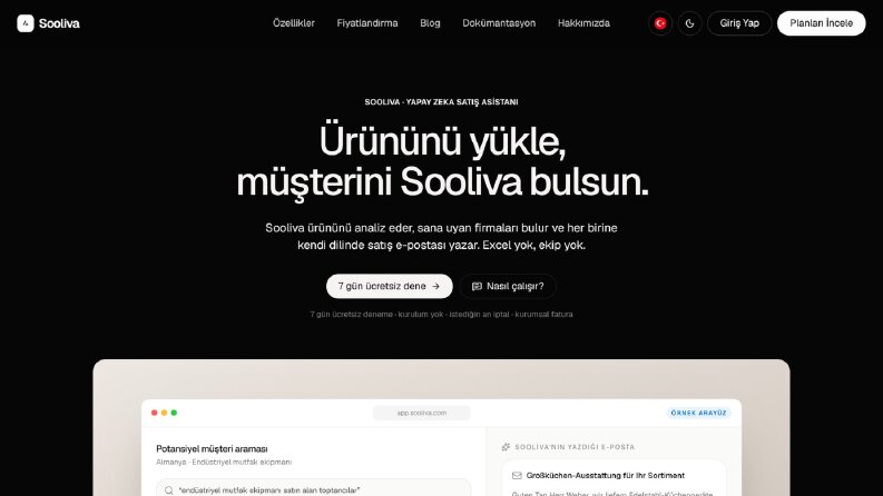 Sooliva: Yapay zeka destekli B2B satış platformu