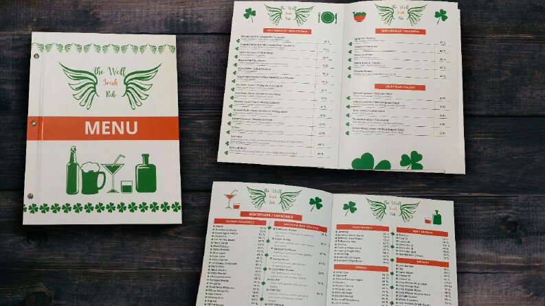 The Wolf Irish Pub Menü Çalışması
