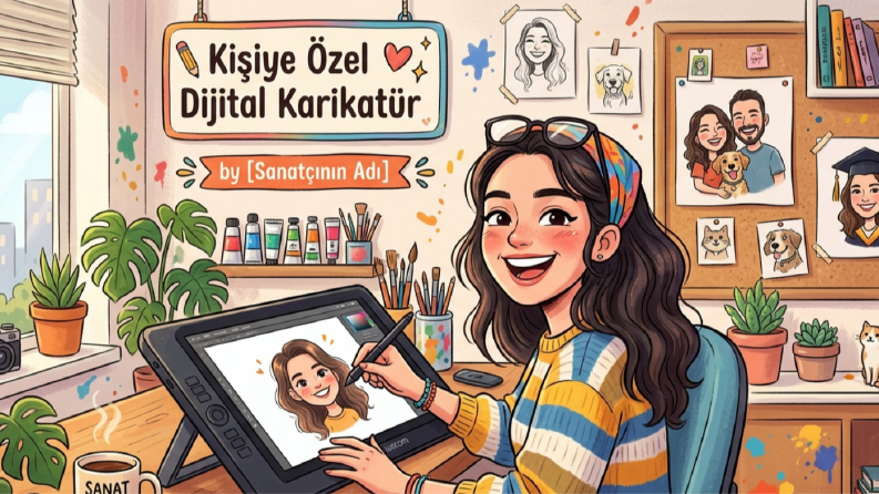 Kişiye Özel Dijital Çizim Karikatür