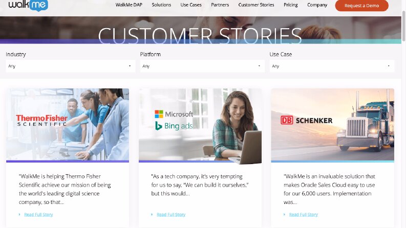Walkme customer stories