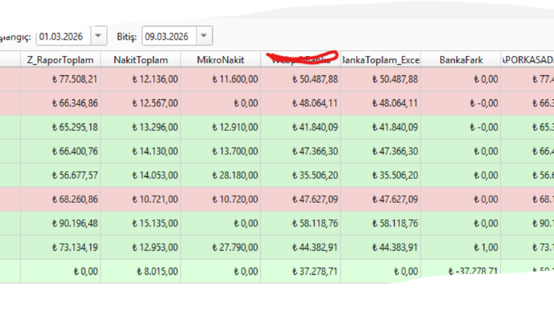 Excel rapor hazırlama