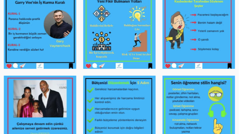 ogrencidenEV.com ve 1milyoner instagram tasarımları