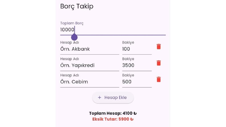 Borç Takip Uygulaması – Flutter ile Geliştirilmiş Finans Tak