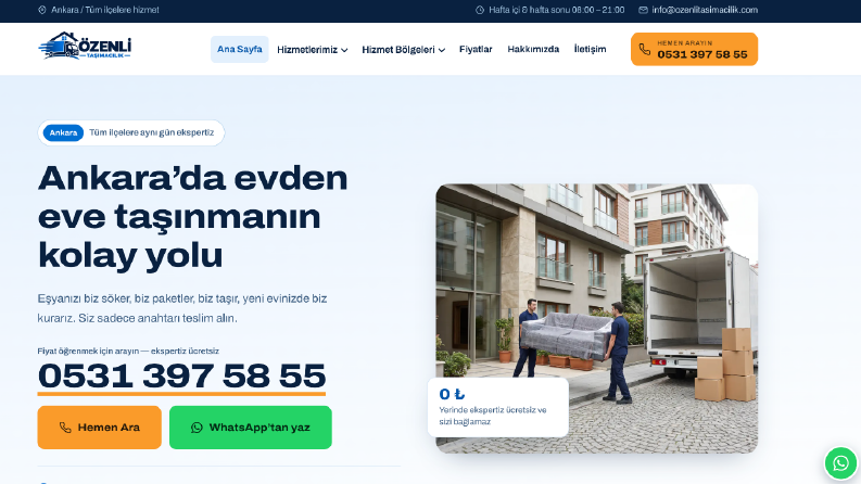 Nakliye Firması – Kurumsal WordPress Web Sitesi