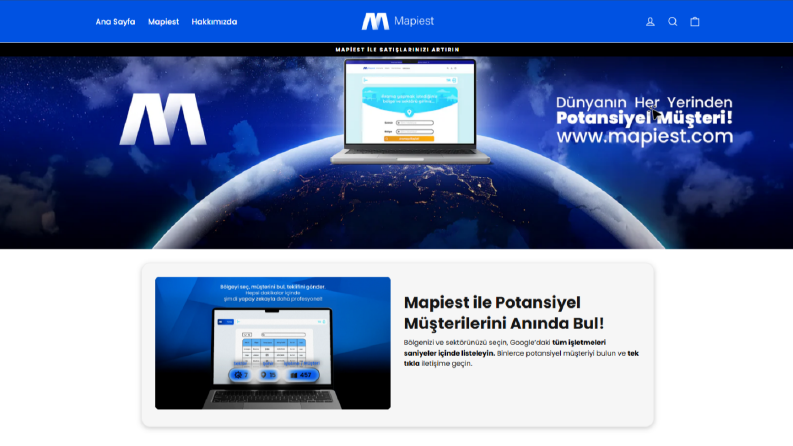mapiest.com web sitesine ait ana sayfa alıntısı