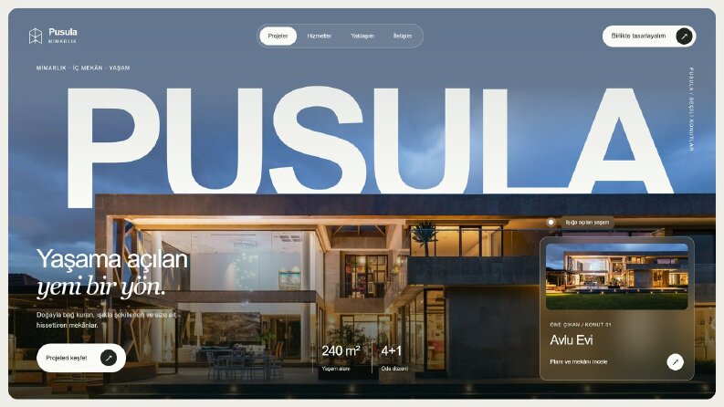 Mimarlık ofisi sitesi · Pusula