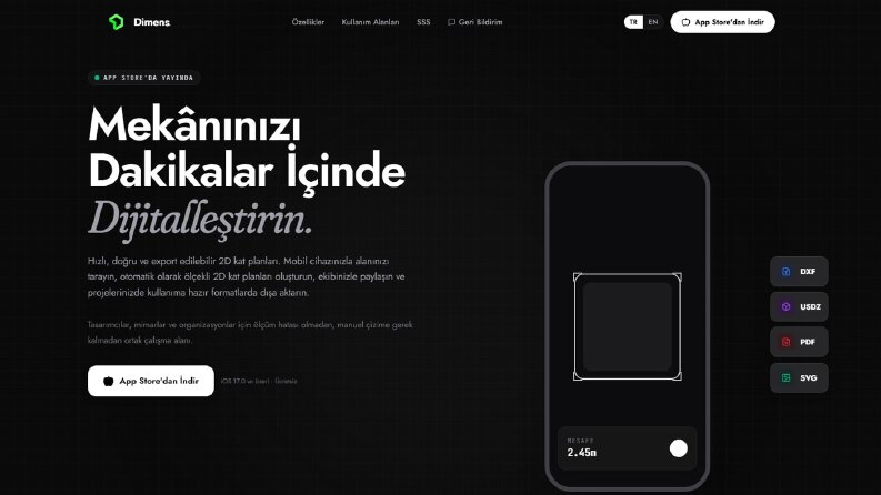 Dimens: 3D oda tarama uygulaması