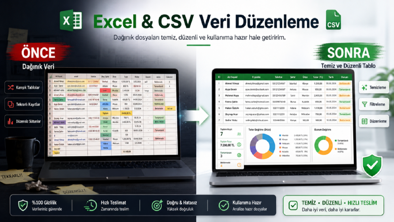 Dağınık Excel Dosyasını Temiz Tabloya Çevirme