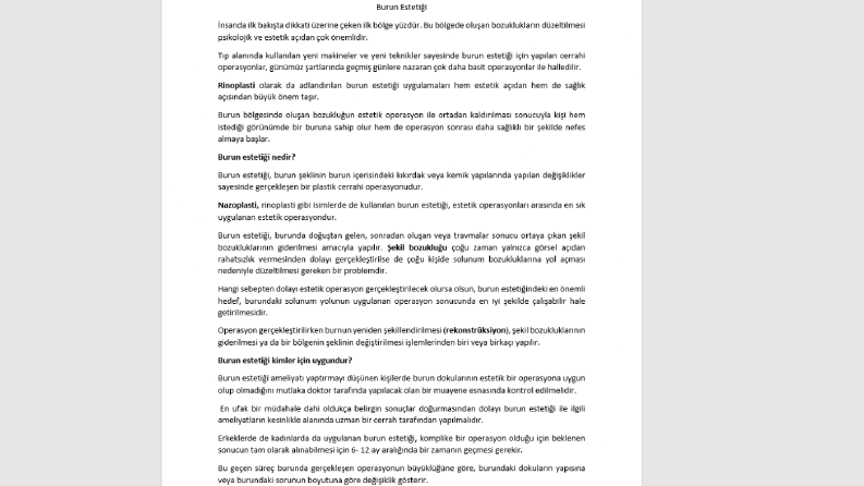 Burun Estetiği