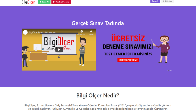 BilgiÖlçer- Eğitim sitesi