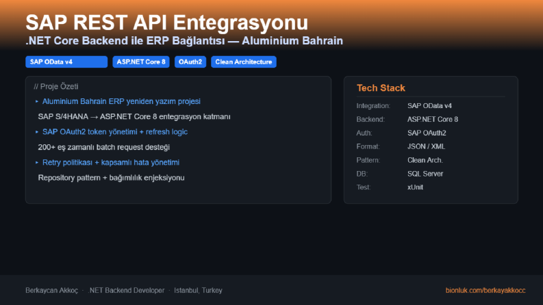 SAP REST API Entegrasyonu — .NET Core ile ERP