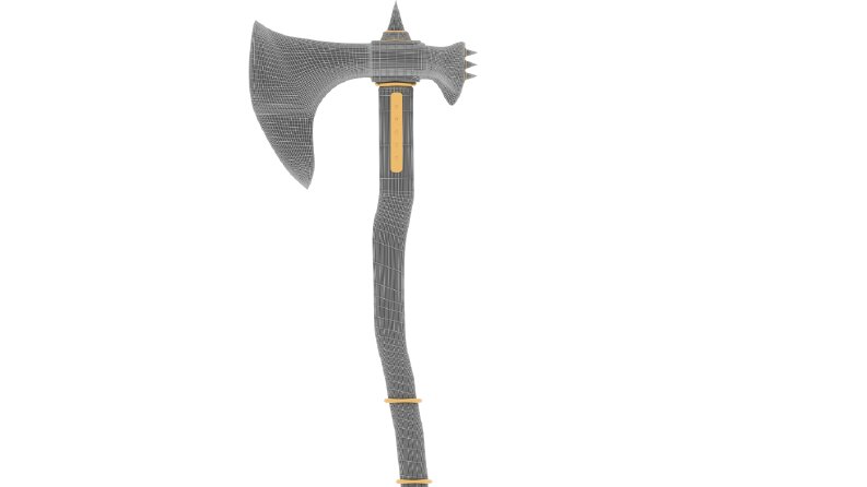 3D Old Battle Axe
