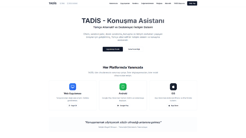 TADİS - Konuşma Asistanı Web Platformu