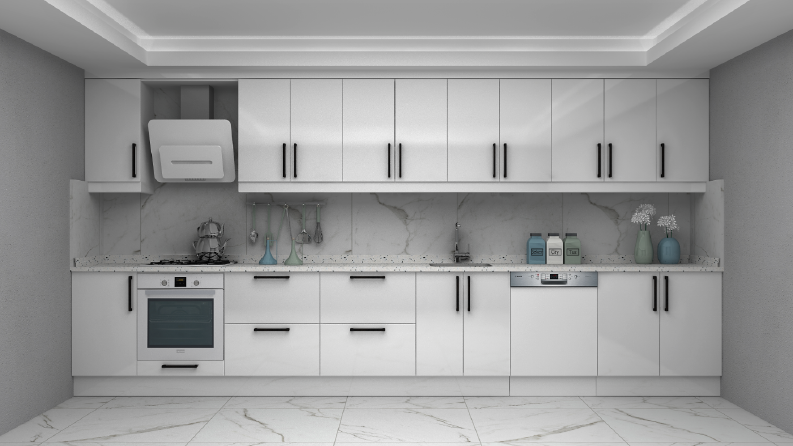 3D Modern Mutfak Dolabı Çizim ve Tasarımı