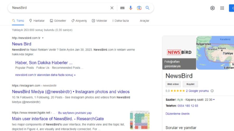 News Bird Google Haritalara Ekleme 