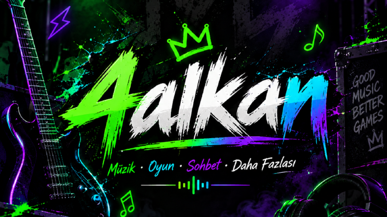 KICK Yayıncı Banner Seti – Müzik, Sohbet & Oyun