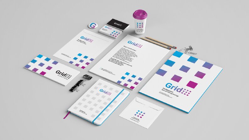 Grid Sanat Danışmanlığı için Tüm Paket Kurumsal Kimlik