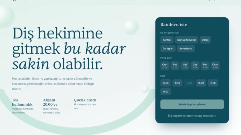 Diş Kliniği Web Sitesi - Konsept Tasarım