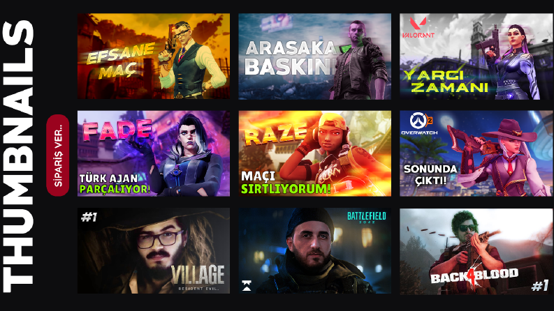 YouTube Thumbnail Tasarımlarım