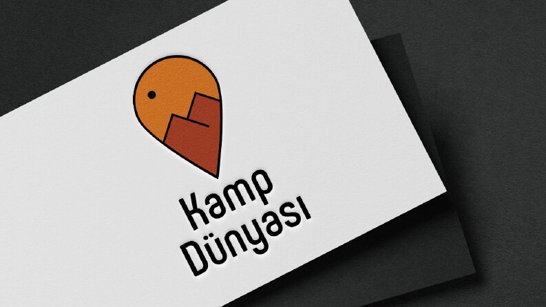 Kamp Dünyası konsept logo tasarımı.