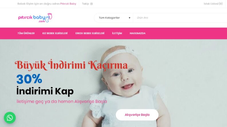 Bebek Giyim E-ticaret Sitesi (pitircikbaby.com)