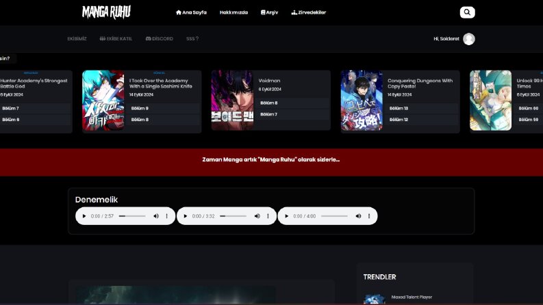 Wordpress uyumlu manga sitesi Örnek 1
