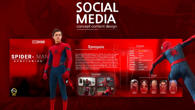 Spider-Man Homecoming - Social Media Concept Design