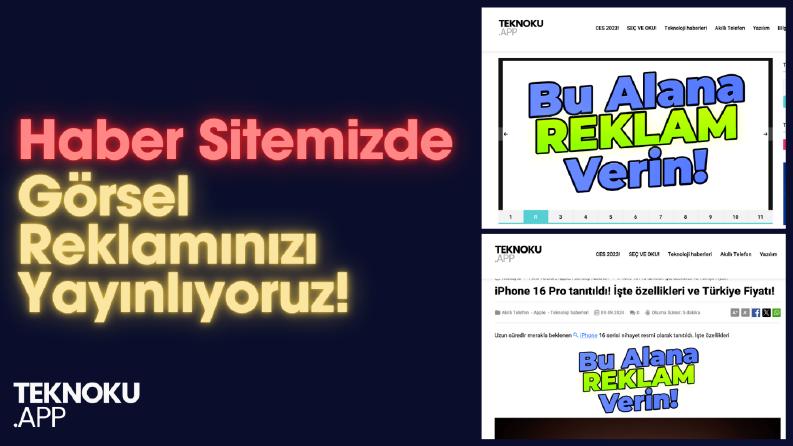 Görsel reklamınızı özenle ve etkili bir şekilde yayınlıyoruz