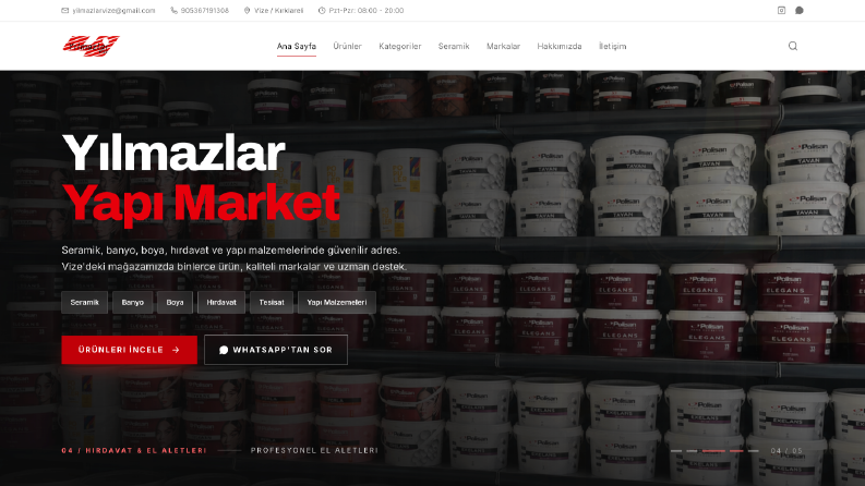 Yılmazlar Yapı Market Web 