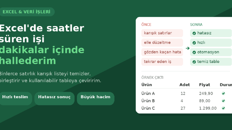 Excel Düzenleme