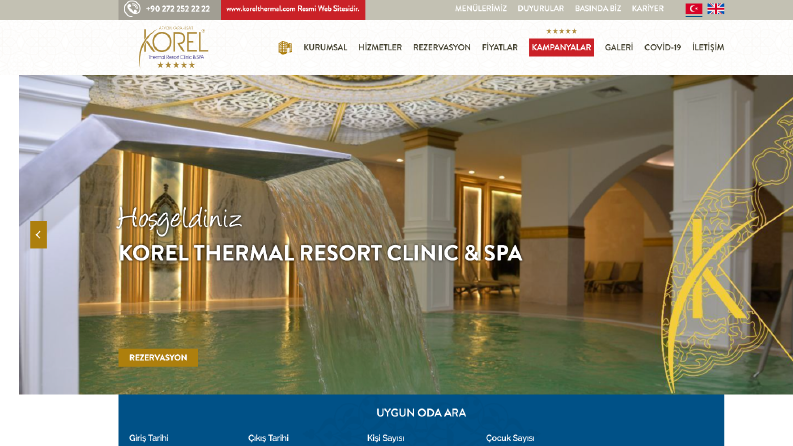 Korel Thermal Otel Web Sitesi